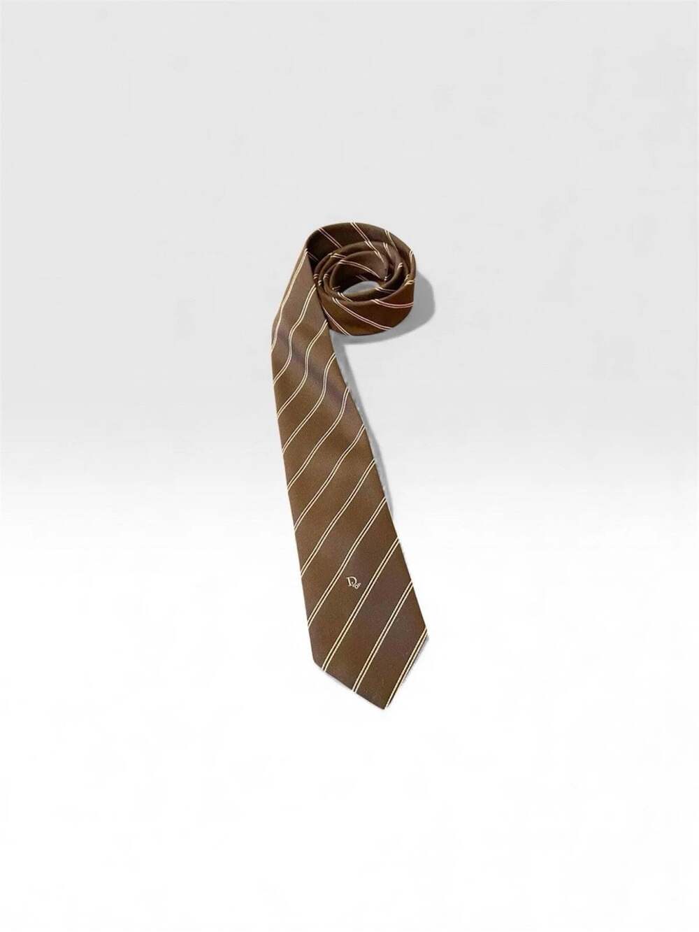 Christian Dior Designer Silk Necktie Striped